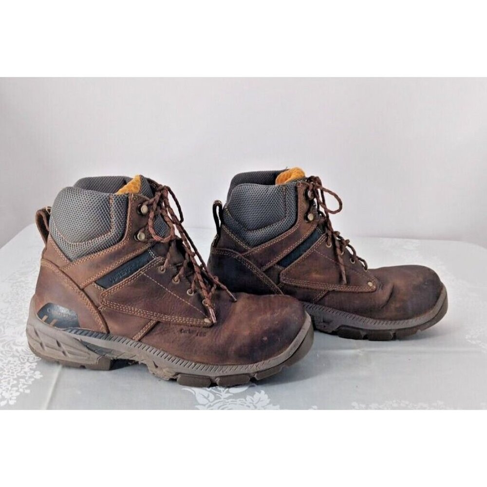 Mens Carolina C5540 Leather Work Boots Size 11.5 D Steel Toed Rugged Brown